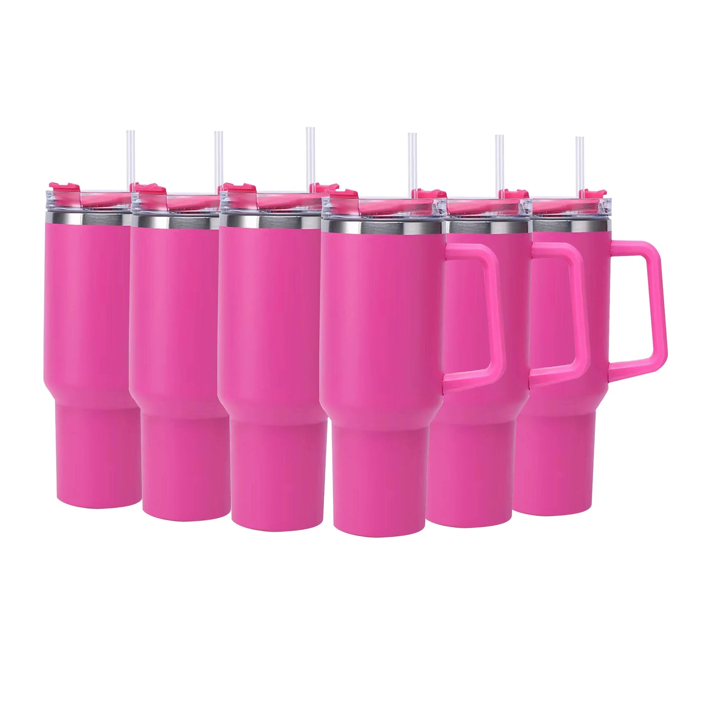 6 Pack US Warehouse 40 Ounce Stainless Steel Double Wall Tumbler With Handle Eco Friendly Bulk Wholesale