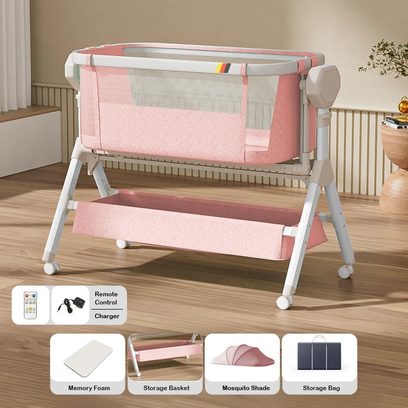 Rocking Baby Bassinet Portable Newborn Co-Sleeper Infant Beside Sleeper Unisex Baby Crib Travel Cradle