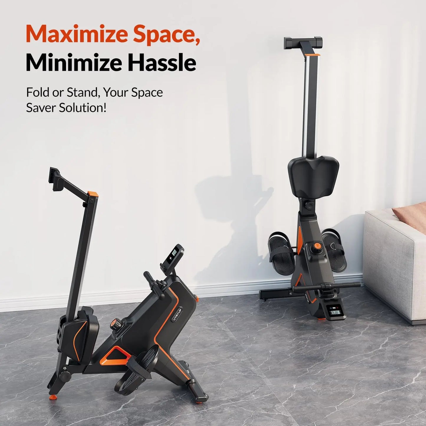 Utryup Magnetic Rowing Machine R05 Water Rower R10 16 Levels Quiet Resistance Foldable Compact Home Gym Fitness