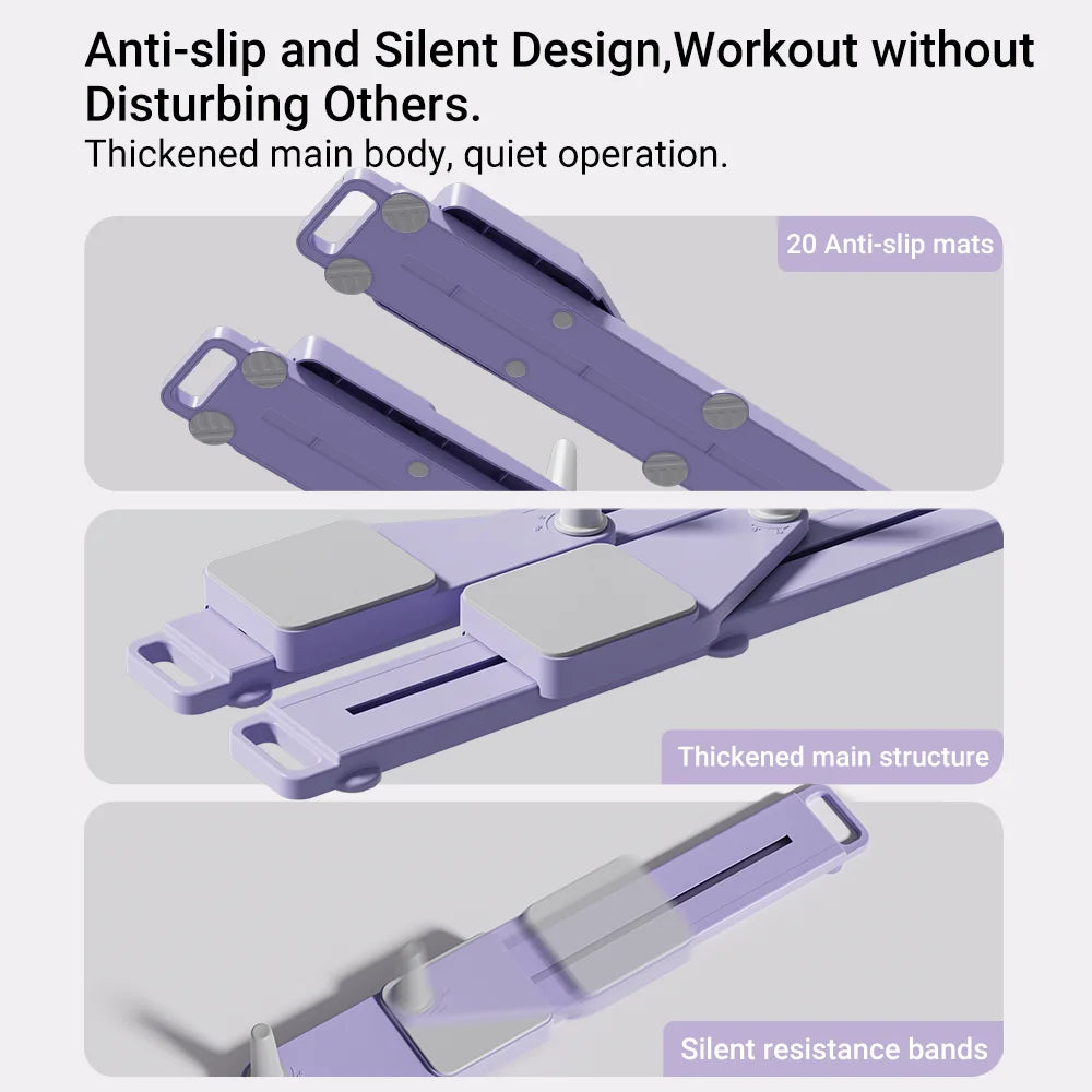 2-in-1 Abs and Ski Board Portable Core and Leg Trainer Split Pilates Reformer for Home Gym Lightweight Full Body Fitness