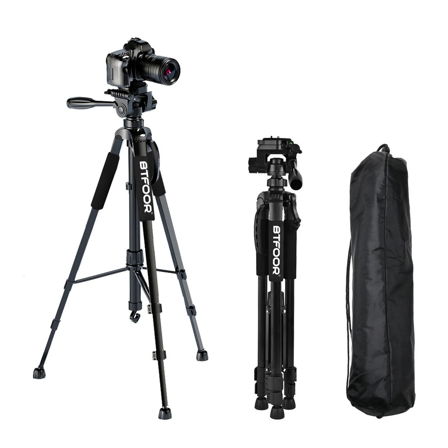 Phone Travel Self Tripod Aluminum Tall 55 Inch 140 Centimeter Stand With Quick Plates Mount Pan Head For Canon Nikon DSLR SLR Digital Camera