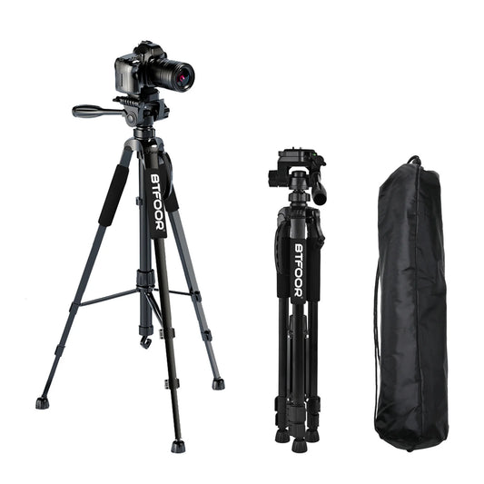Phone Travel Self Tripod Aluminum Tall 55 Inch 140 Centimeter Stand With Quick Plates Mount Pan Head For Canon Nikon DSLR SLR Digital Camera