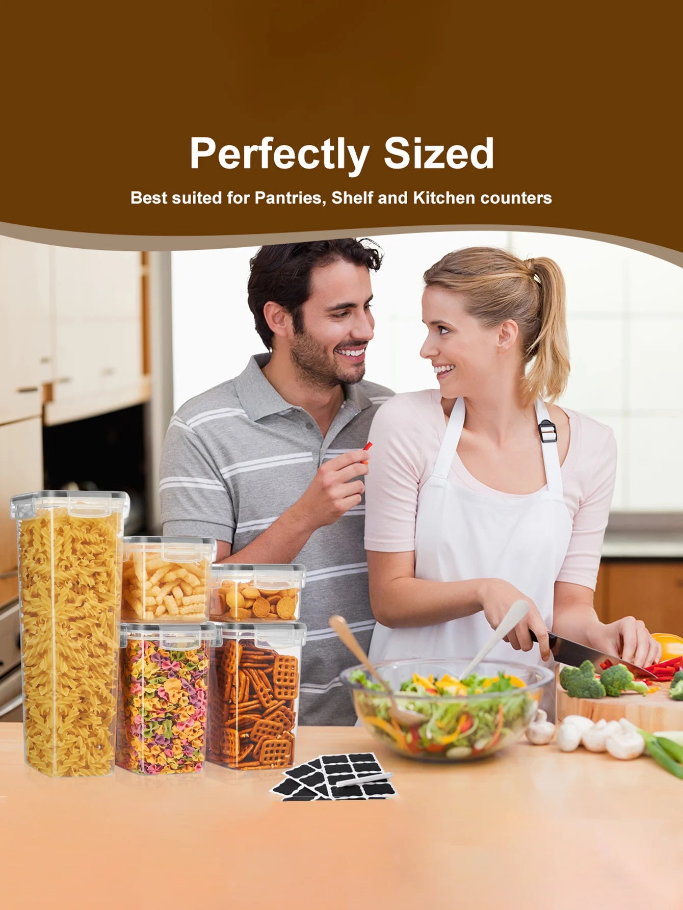 4Pcs Large Food Storage Containers with Lids Airtight Kitchen Pantry Organization and Storage