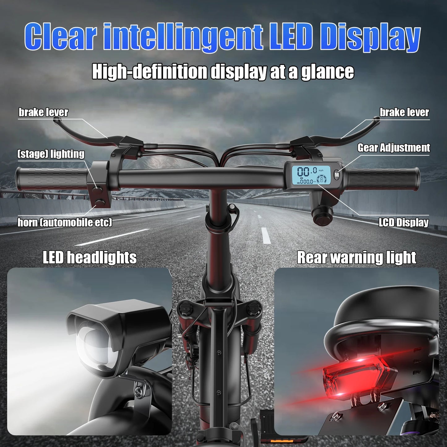 Electric Bike for Adults with 48V 15AH Removable Battery 20MPH 35Miles 500W Brushless Motor Commuting Motorcycle for Women and Men