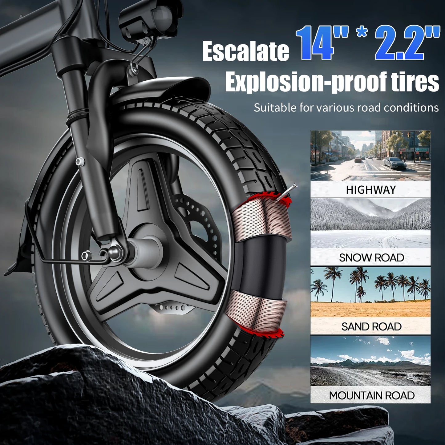 Electric Bike for Adults with 48V 15AH Removable Battery 20MPH 35Miles 500W Brushless Motor Commuting Motorcycle for Women and Men