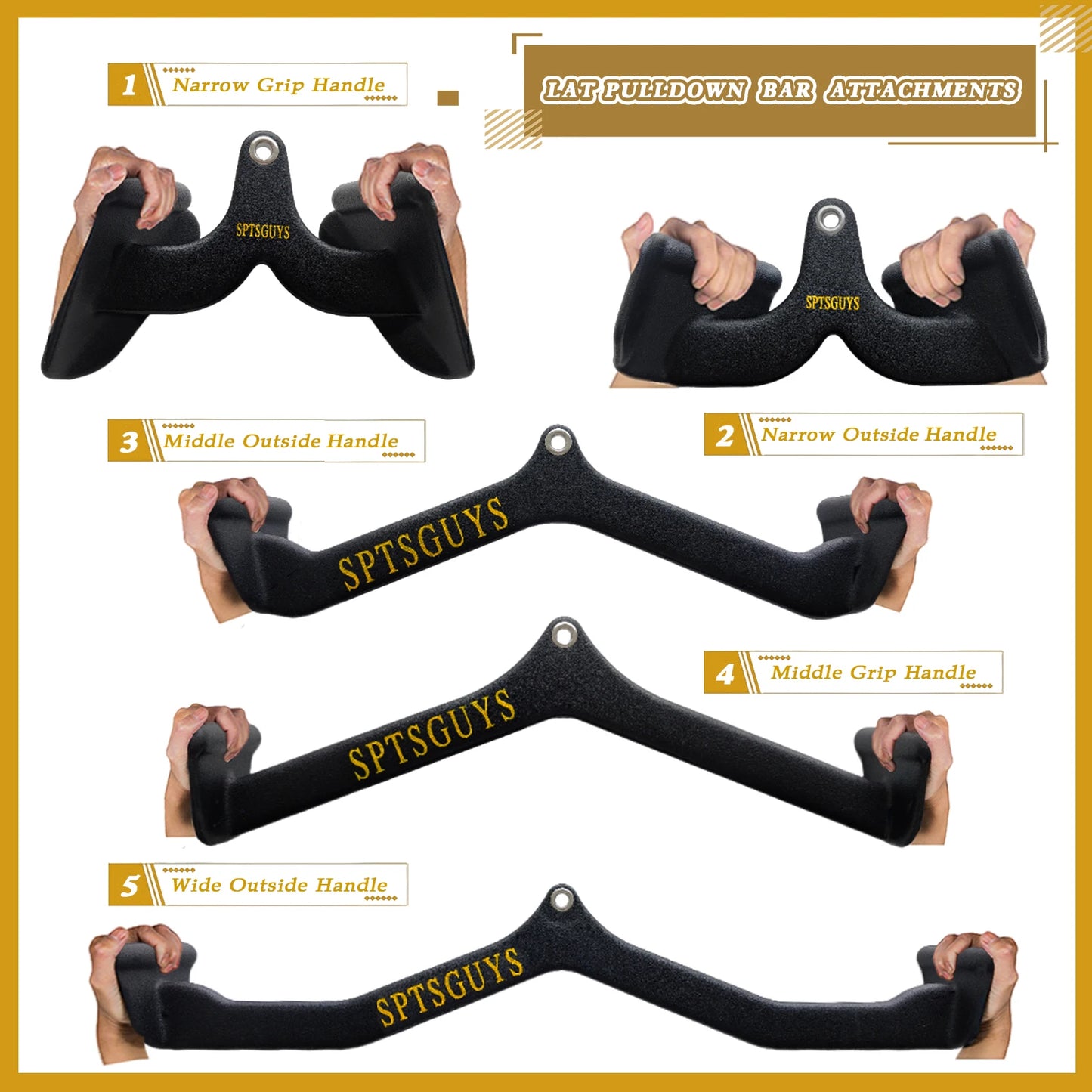 Home Gym Fitness Lat Pull Down Bar LAT Pulldown Attachments for Cable Pulley System Back and Tricep Strength Training