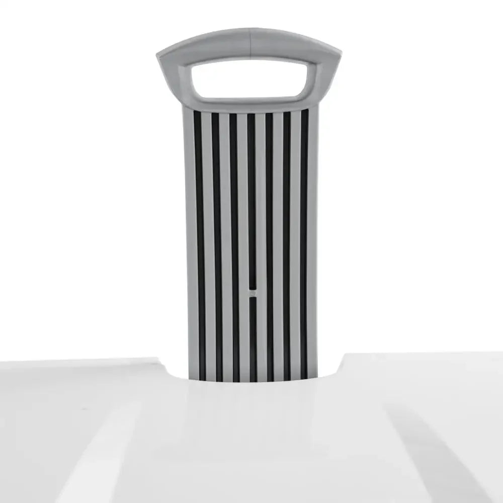 Set of 2 Ultra Wheeled Laundry Hampers White Plastic 20x15x26 Storage Solution with Easy Grip Handles and Flip Top