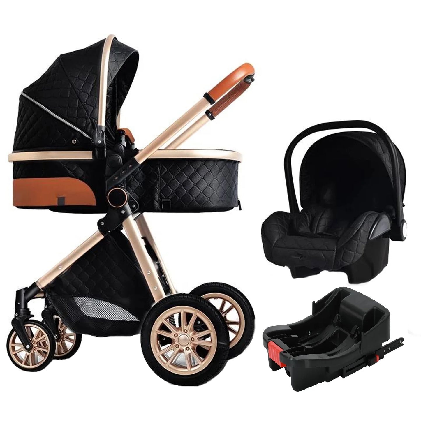 Luxury Portable Travel Pram 3 in 1 Baby Stroller High Landscape Baby Pushchair Newborn Travel Stroller