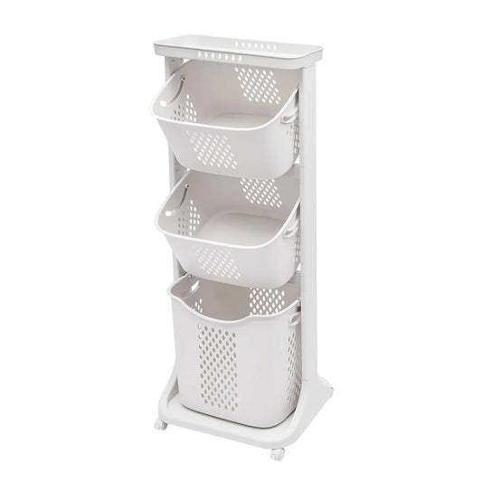 3 Layer Laundry Basket with Wheels 20kg Capacity Multi Functional Storage for Home Organization and Clutter Free Spaces