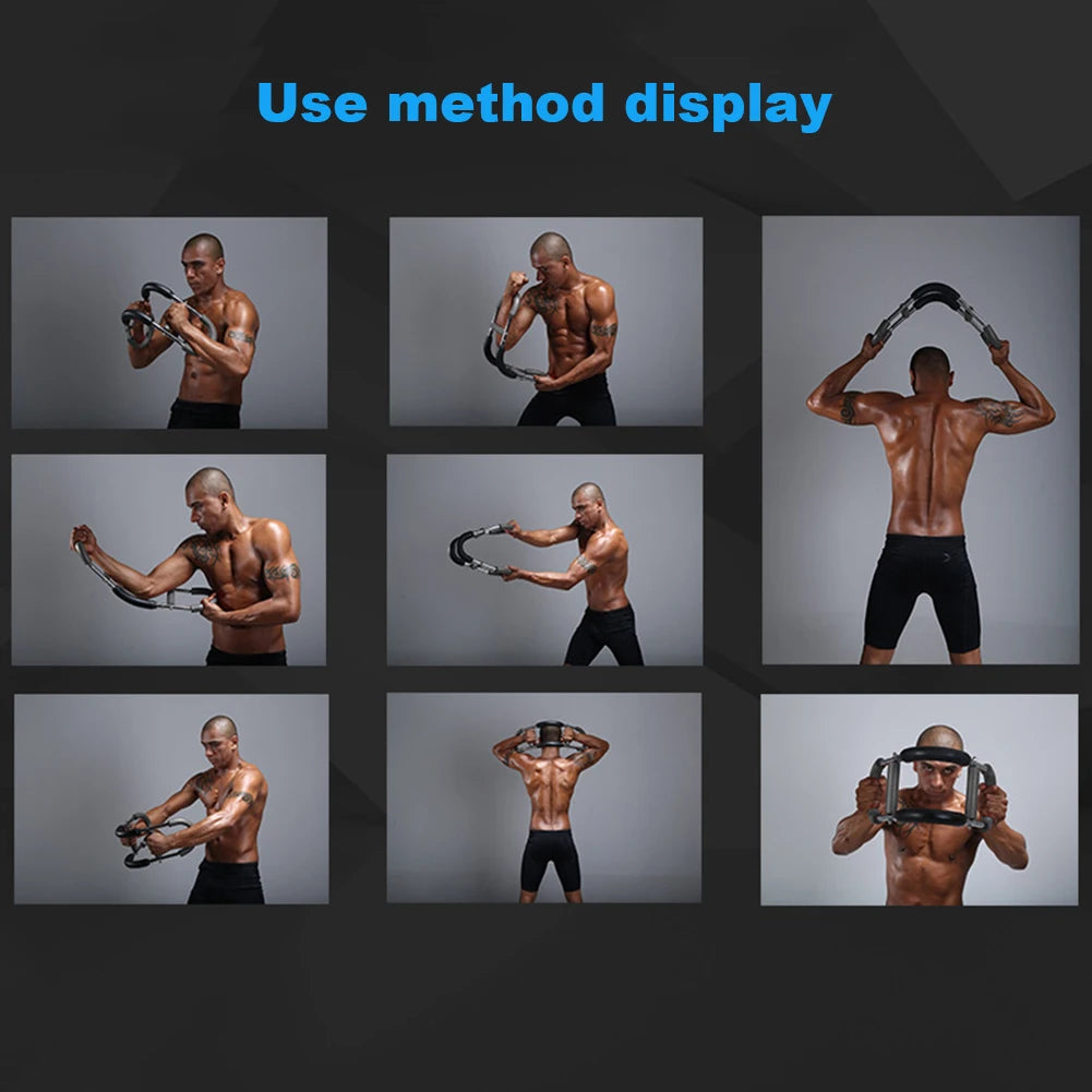 Twister Arm Exerciser with Foam Handle Adjustable Spring Workout Bar for Forearm Triceps and Chest Expander Portable Fitness Equipment