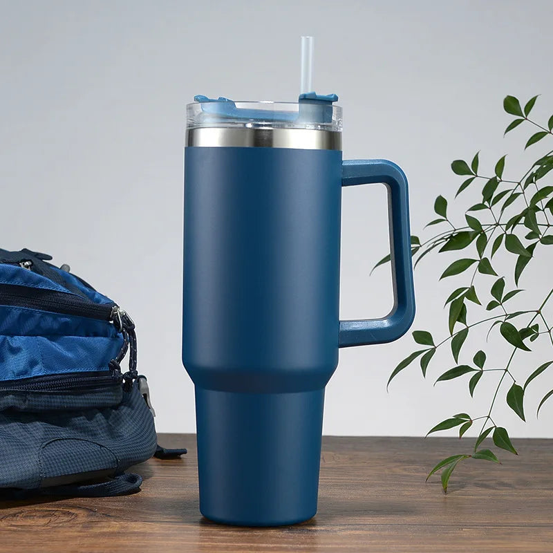 6 Pack US Warehouse 40 Ounce Stainless Steel Double Wall Tumbler With Handle Eco Friendly Bulk Wholesale