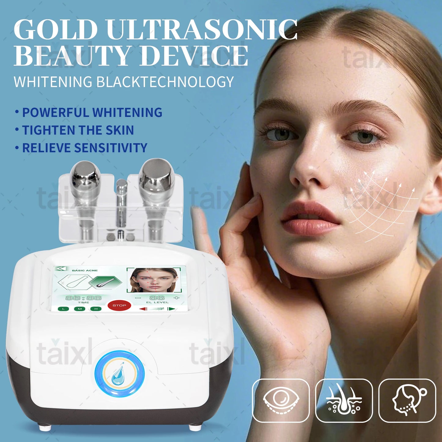 Professional Skin Whitening Wrinkle Removal Anti Aging Ultrasonic Facial Machine