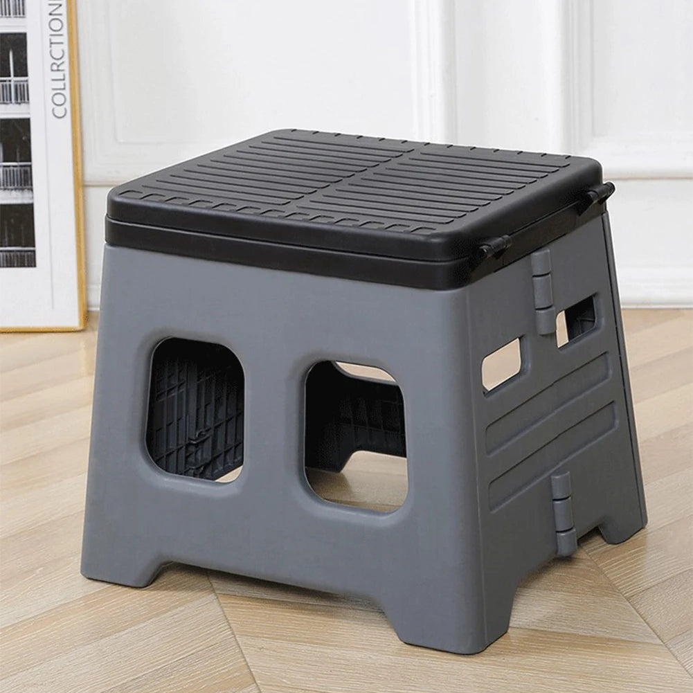 Portable Folding Toilet with Lid Multifunctional Outdoor Camp Toilet for Camping Travel