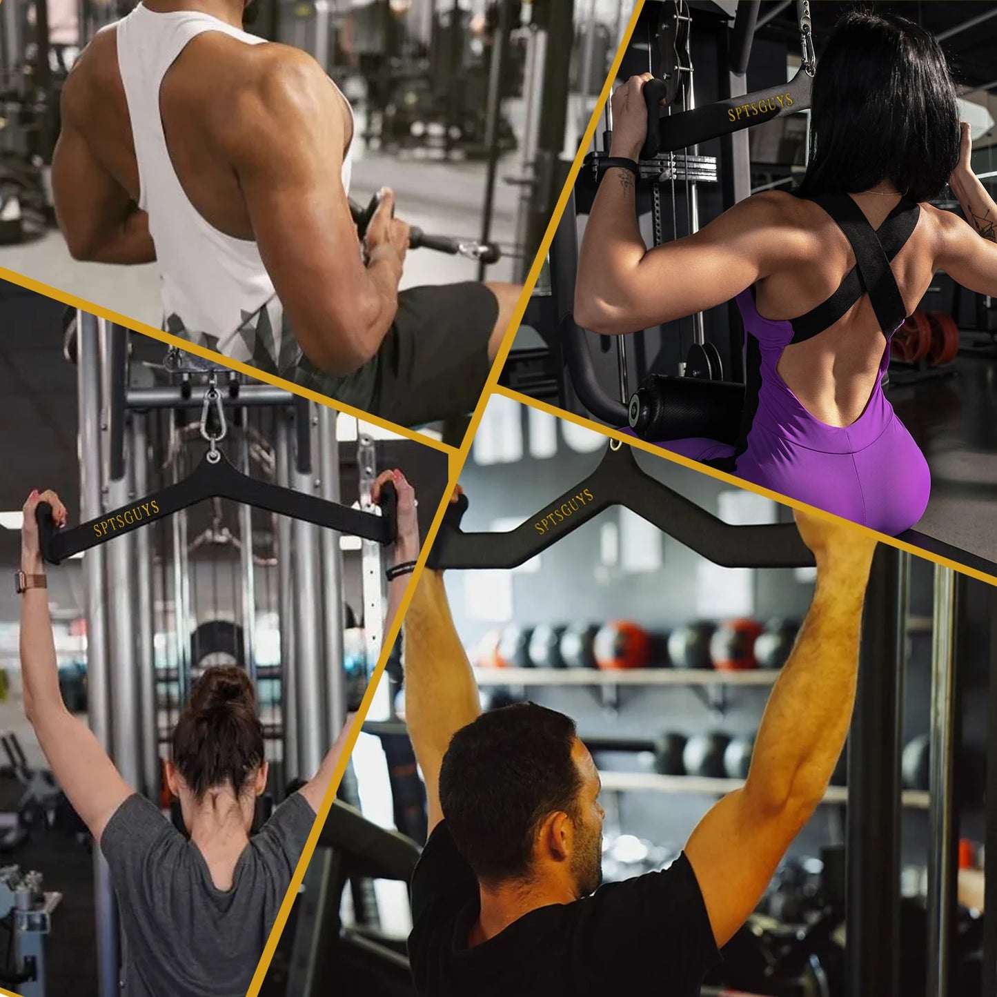 Home Gym Fitness Lat Pull Down Bar Pulldown Attachments for Cable Pulley System Strength Training