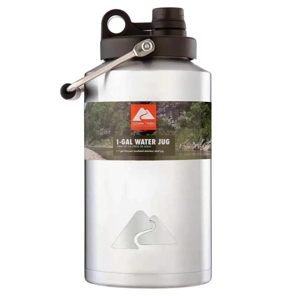 Stainless Steel Water Jug 128 Ounce Insulated BPA Free Lid Outdoor Adventure for Adults and Teens