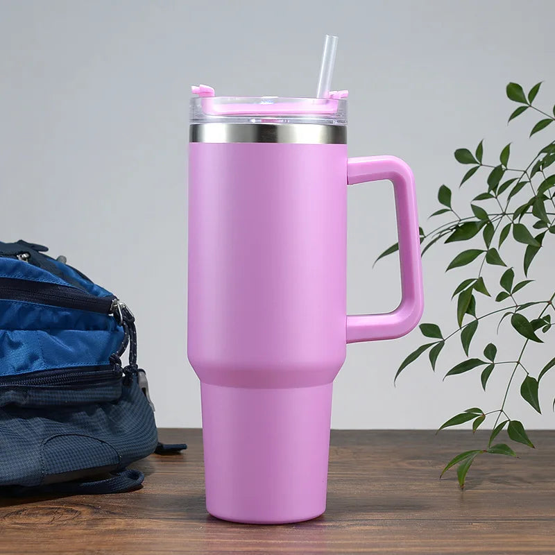 6 Pack US Warehouse 40 Ounce Stainless Steel Double Wall Tumbler With Handle Eco Friendly Bulk Wholesale