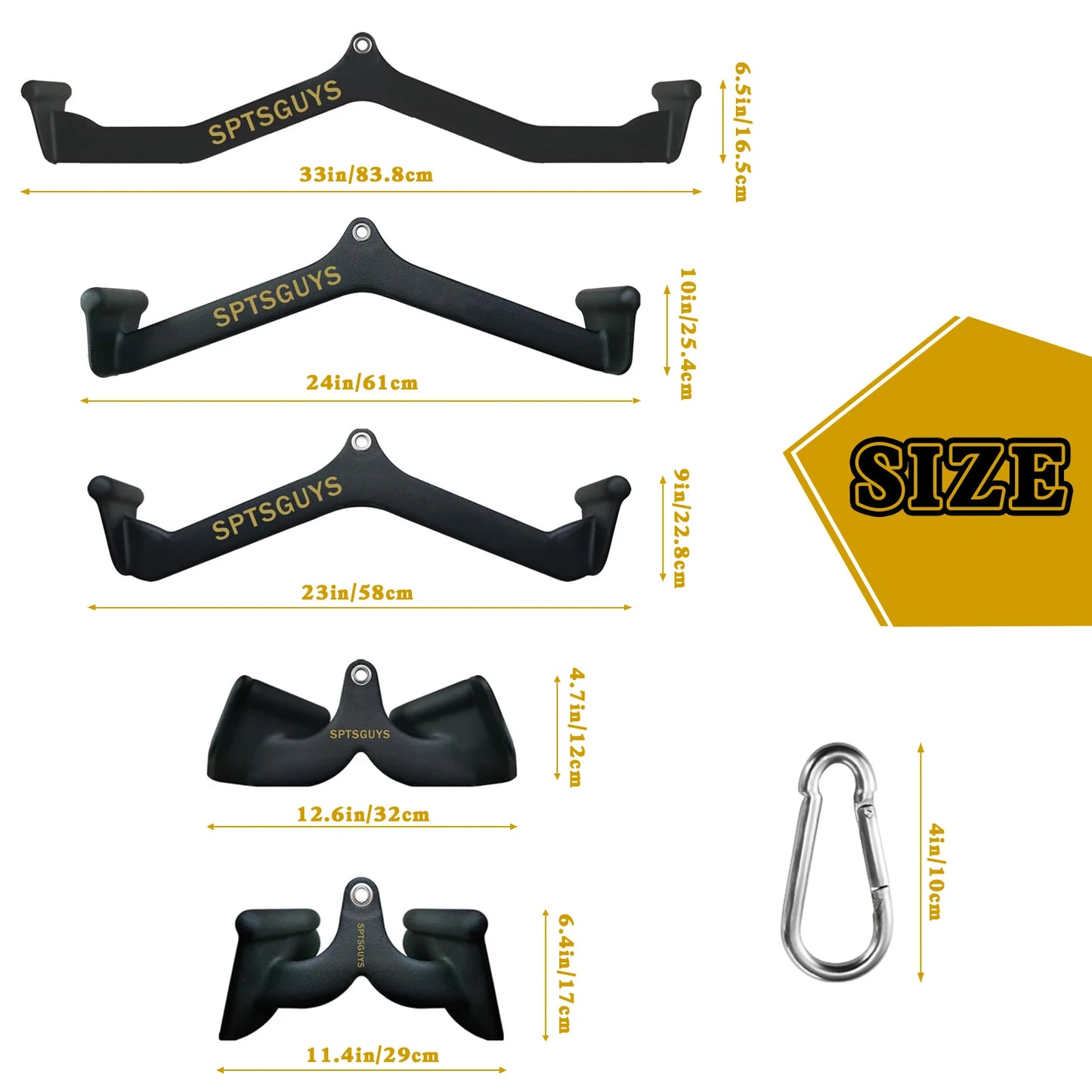 Home Gym Fitness Lat Pull Down Bar Pulldown Attachments for Cable Pulley System Strength Training