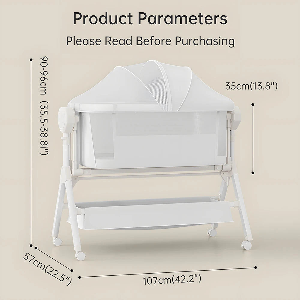 Rocking Baby Bassinet Portable Newborn Co-Sleeper Infant Beside Sleeper Unisex Baby Crib Travel Cradle