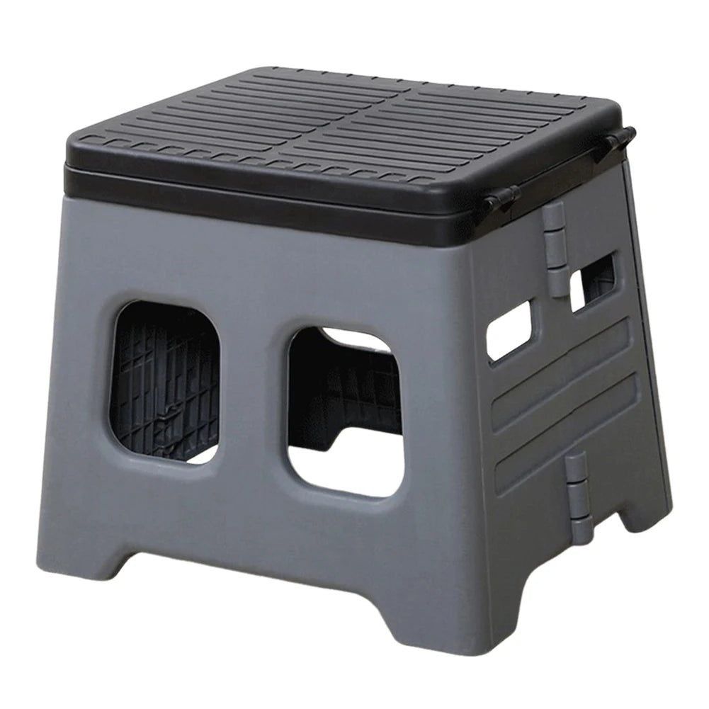 Portable Folding Toilet with Lid Multifunctional Outdoor Camp Toilet for Camping Travel