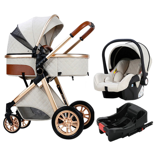 Luxury Portable Travel Pram 3 in 1 Baby Stroller High Landscape Baby Pushchair Newborn Travel Stroller