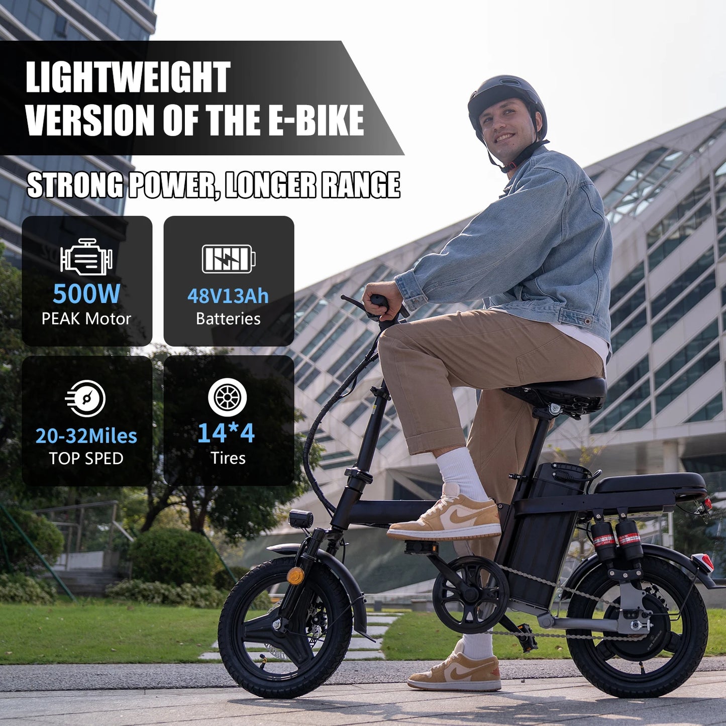 Electric Bike for Adults with 48V 15AH Removable Battery 20MPH 35Miles 500W Brushless Motor Commuting Motorcycle for Women and Men