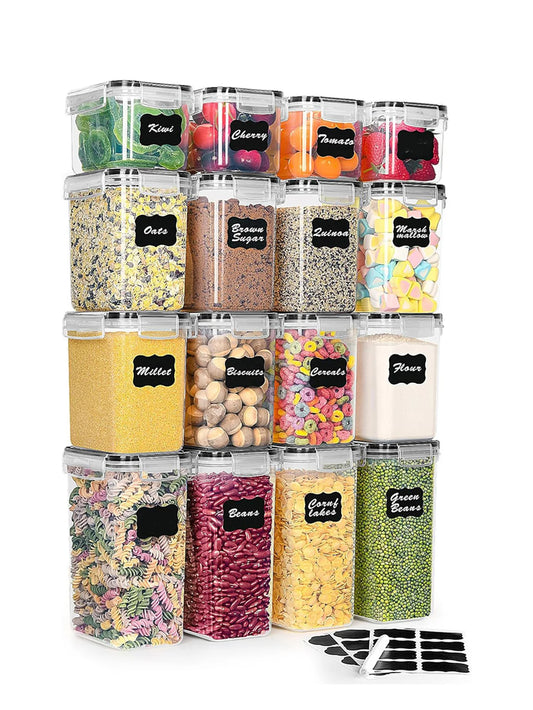 4Pcs Large Food Storage Containers with Lids Airtight Kitchen Pantry Organization and Storage