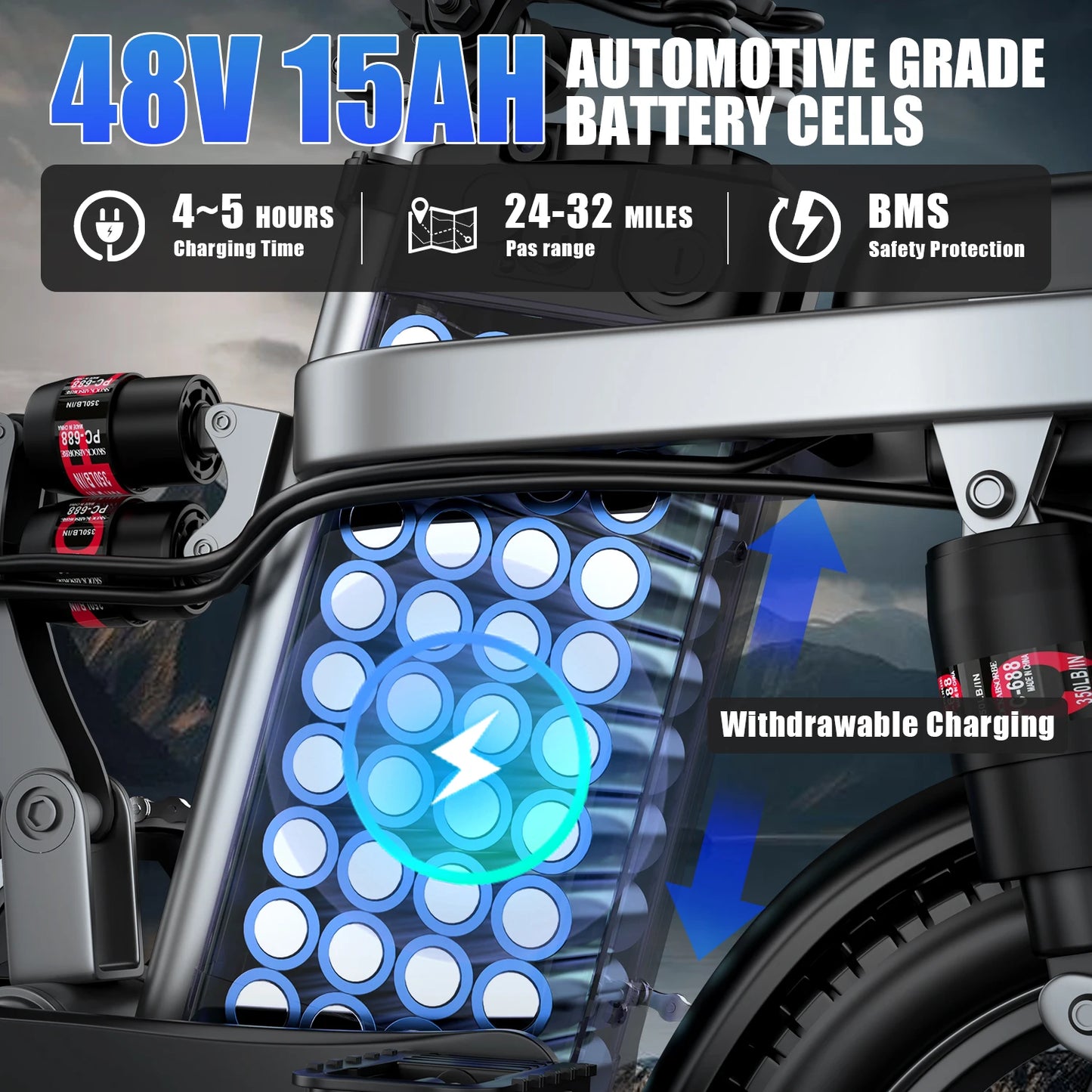 Electric Bike for Adults with 48V 15AH Removable Battery 20MPH 35Miles 500W Brushless Motor Commuting Motorcycle for Women and Men