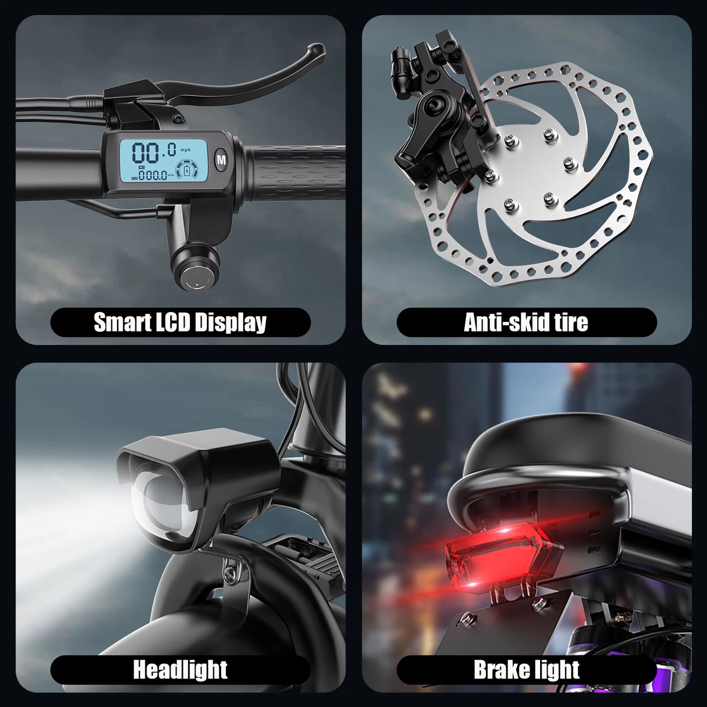 Electric Bike for Adults with 48V 15AH Removable Battery 20MPH 35Miles 500W Brushless Motor Commuting Motorcycle for Women and Men